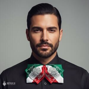 Mexican Embroidered Charro Moño – Traditional Satin Mariachi Bow Tie